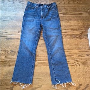 Express denim jeans cropped flare 0